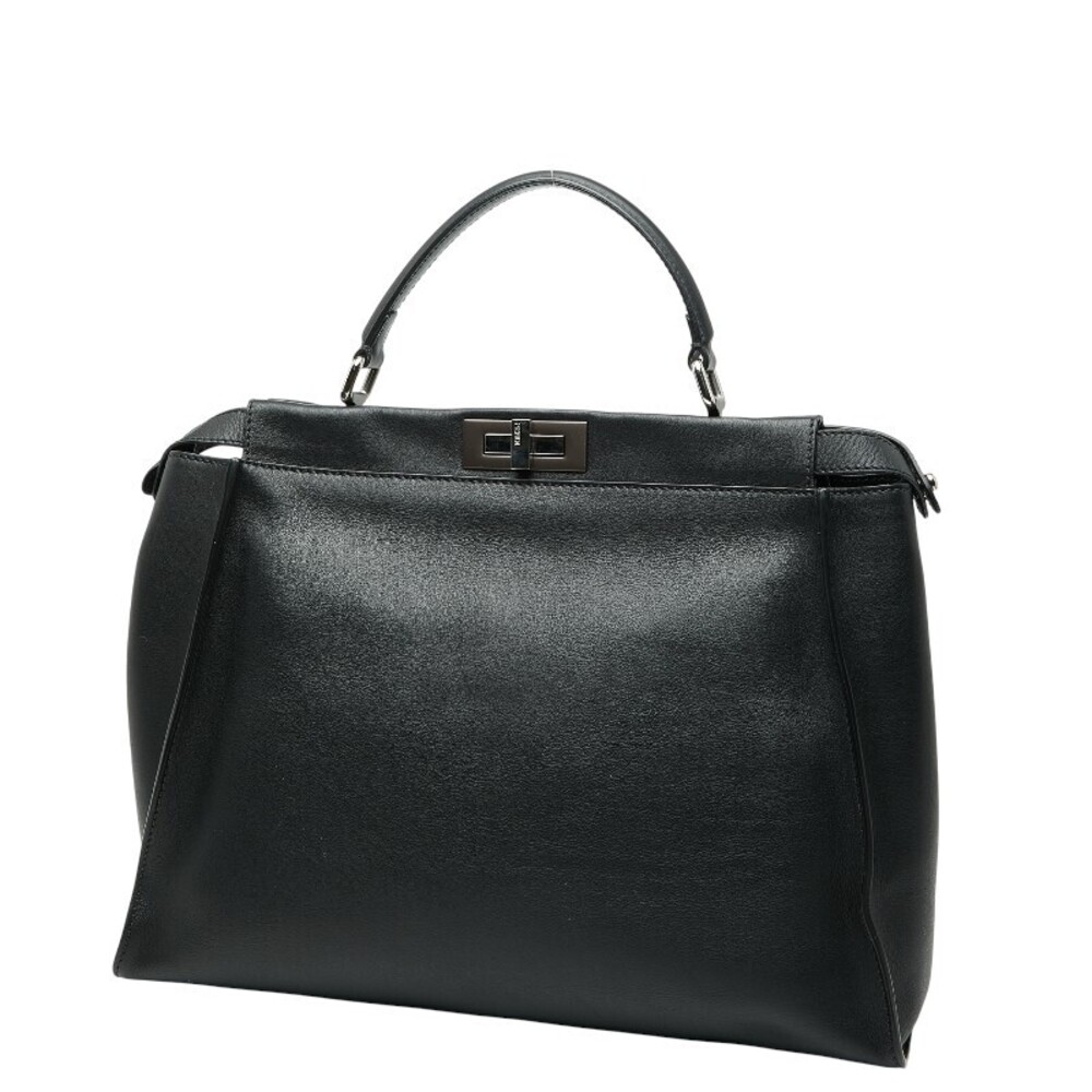 Fendi handbag Tan Peekaboo shoulder Beige black bag fur